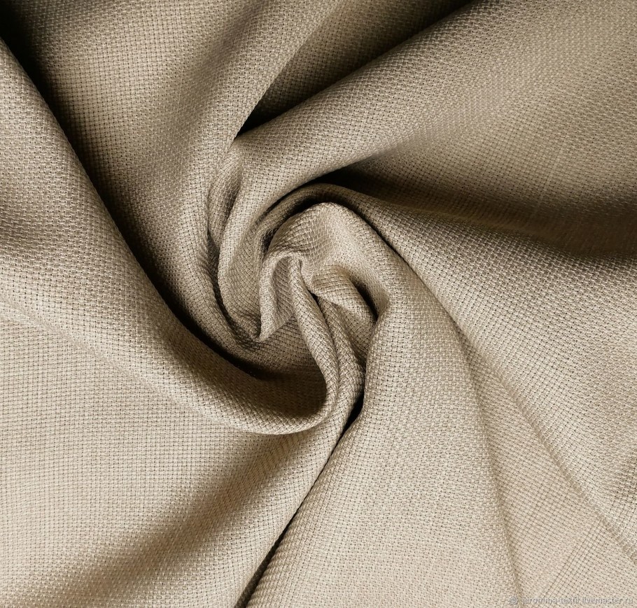 Портьера под лен н320 см меланж горчица