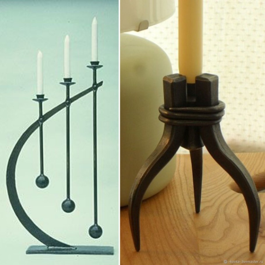 Старые кованые подсвечники