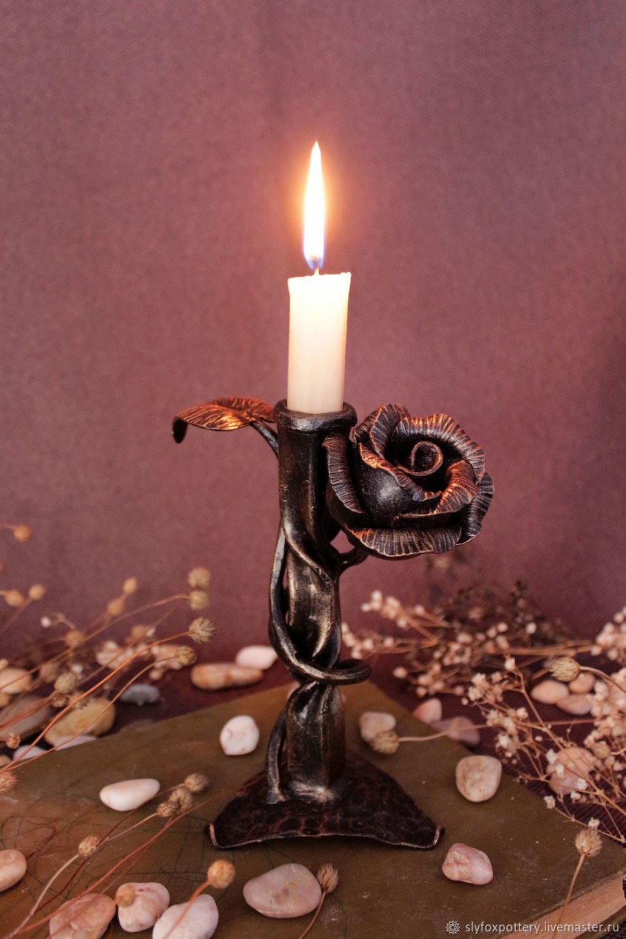 Винтажный керамический подсвечник