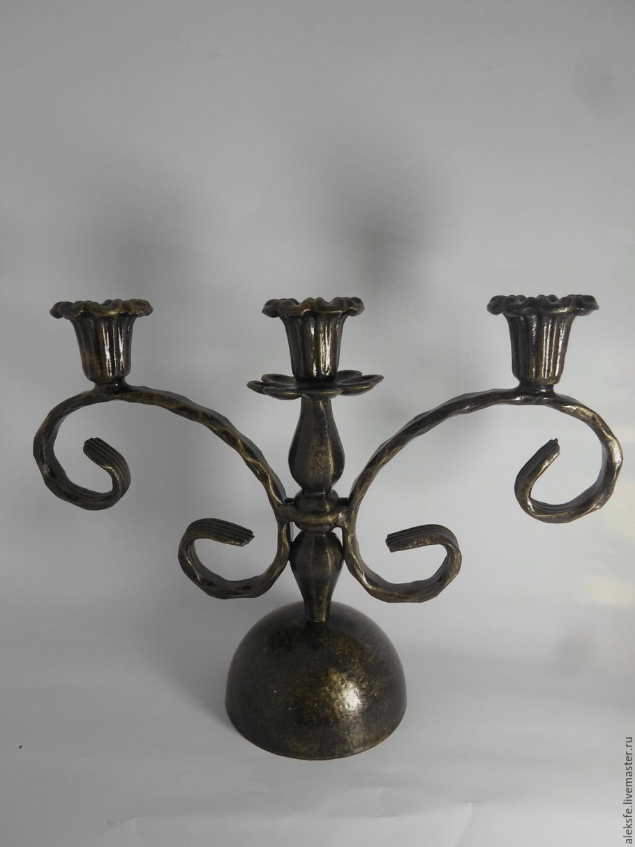 Подсвечник металлический на 3 свечи д155 ш155 в200 черный