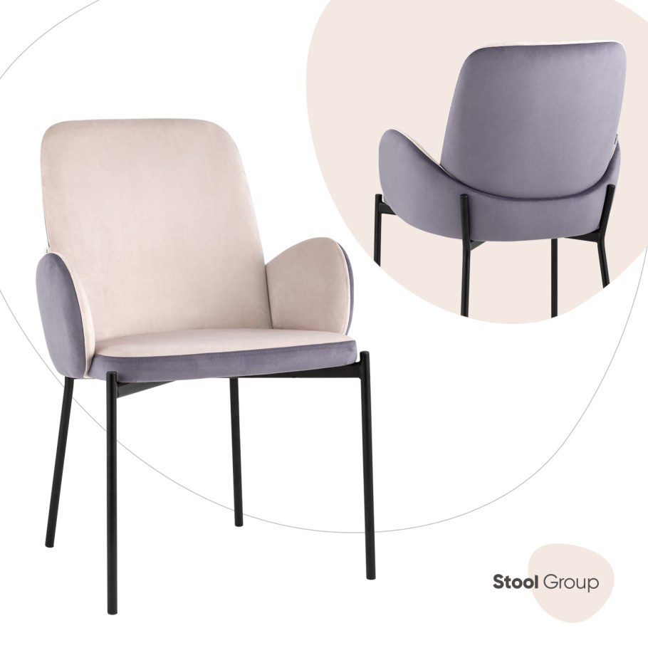 Кресло в клетку фиолетовое