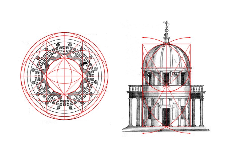 Ротонда Темпьетто золотое сечение