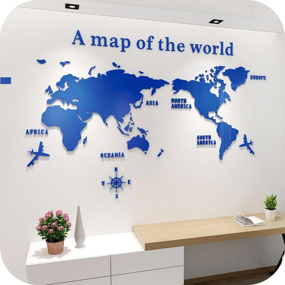 Карта мира 3д на стену