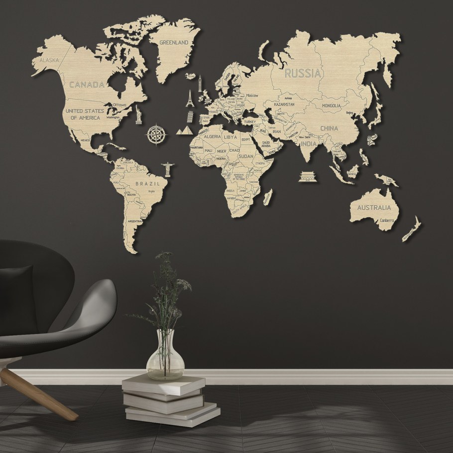 Объемная карта мира