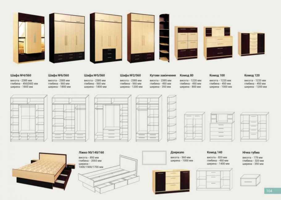 Модульная спальня комфорт-1