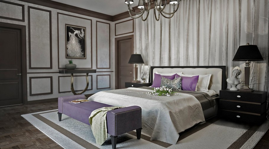 Серая спальня арт деко