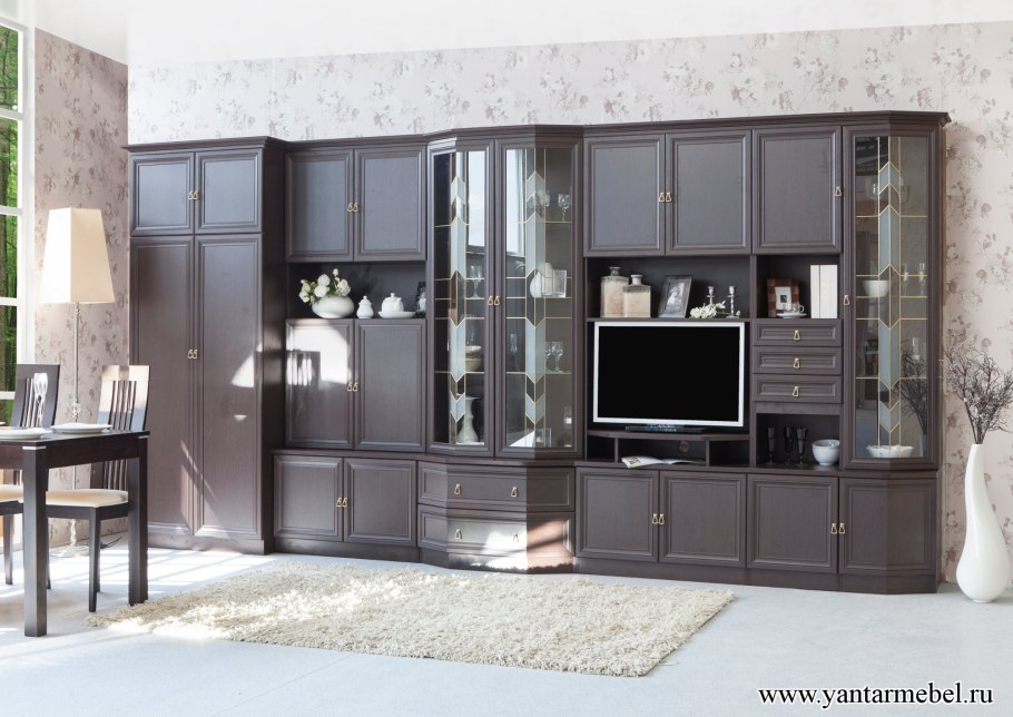 Стенка Оливия янтарь мебель