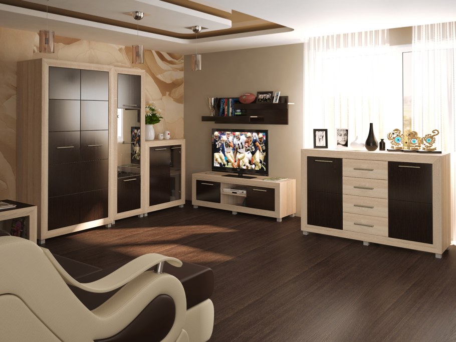 Гостиная янтарь сонома БЕЛДРЕВ