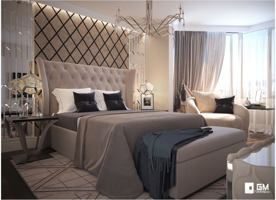 Спальня ар деко серая