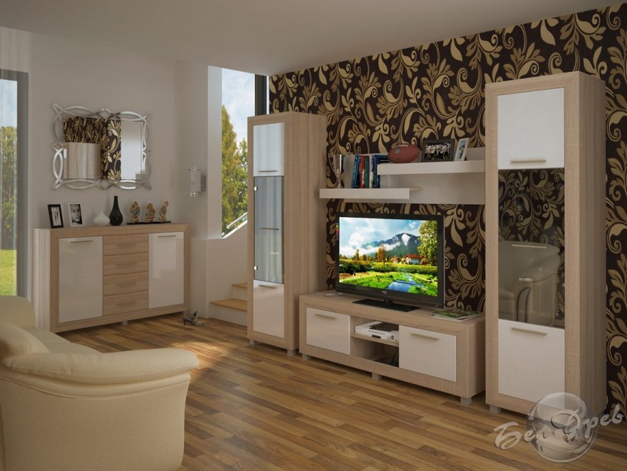 Стенка в гостиную янтарь