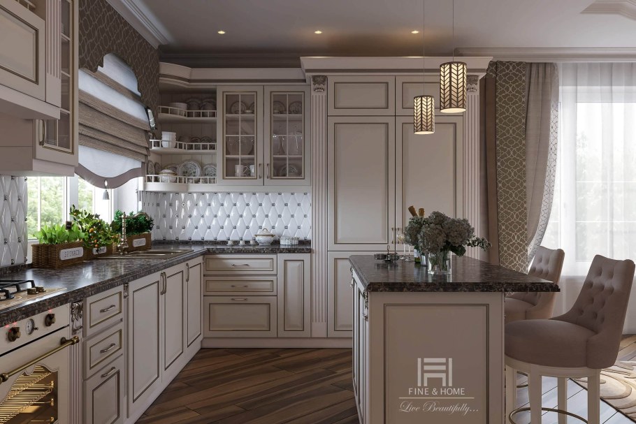 Кухни 24кв в стиле американская классика