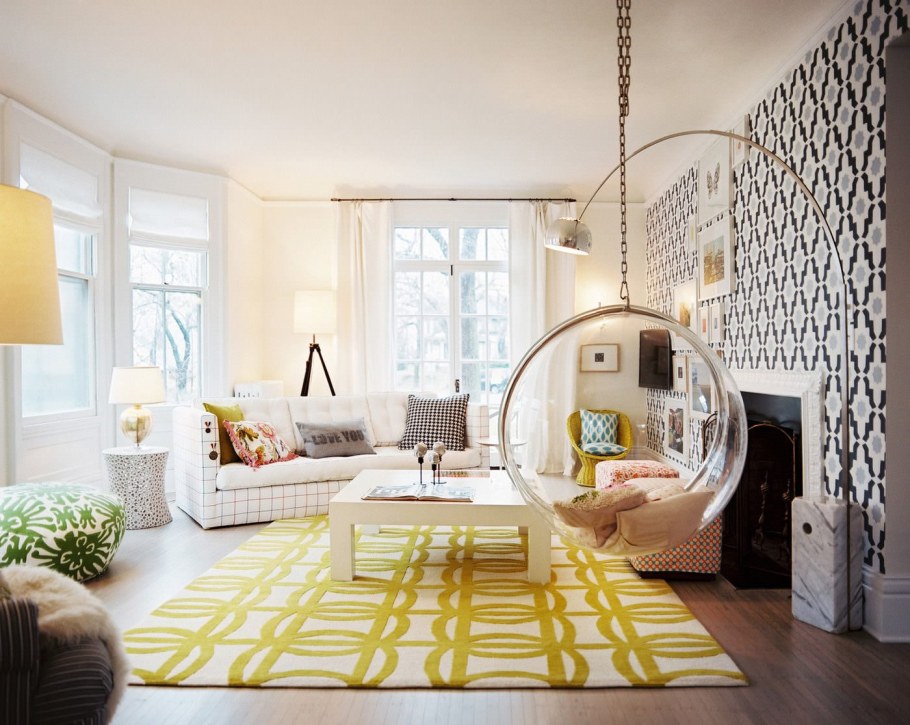 Подвесное кресло в интерьере