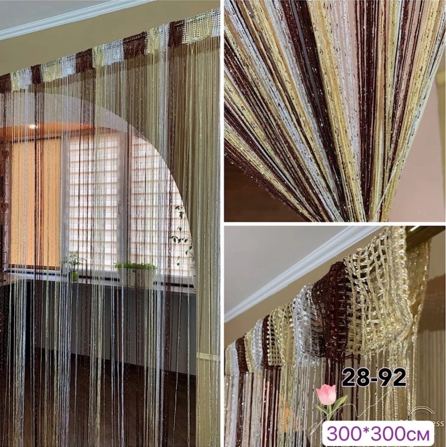 Шторы кисея на проем нити