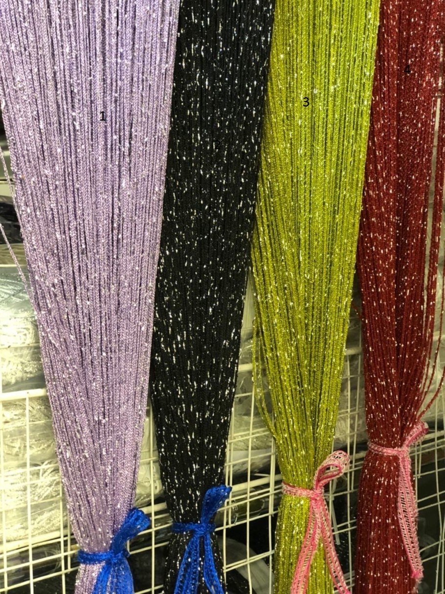 Нитяные шторы с люрексом