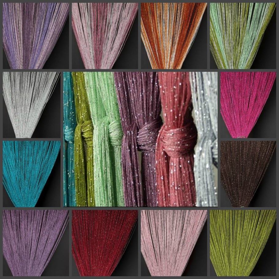 Нитяные шторы кисея лапша Радуга