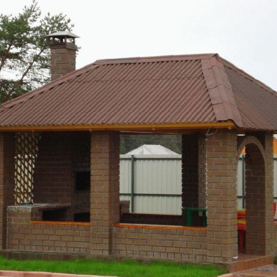 Беседки 4х6 кирпичные с мангалом