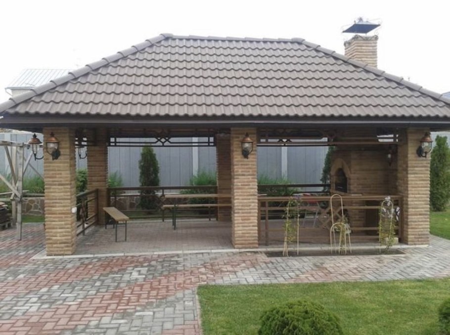 Шикарные беседки из кирпича