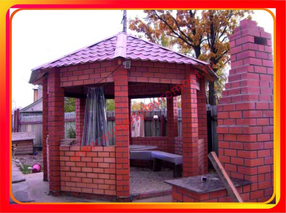 Кирпичная беседка Сваты