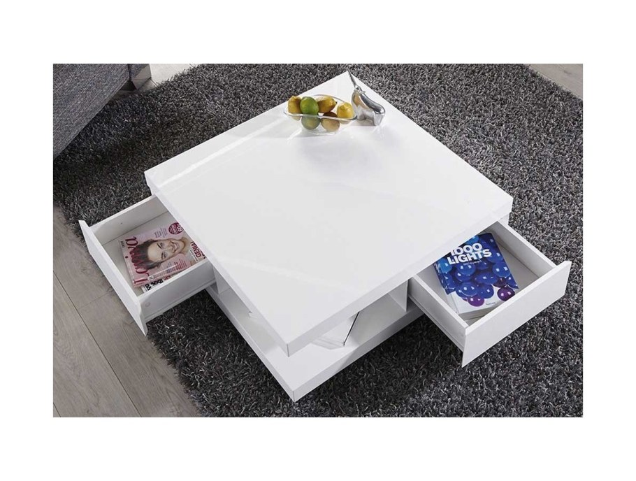 Стол журнальный Diamond Тип 1 белый глянец