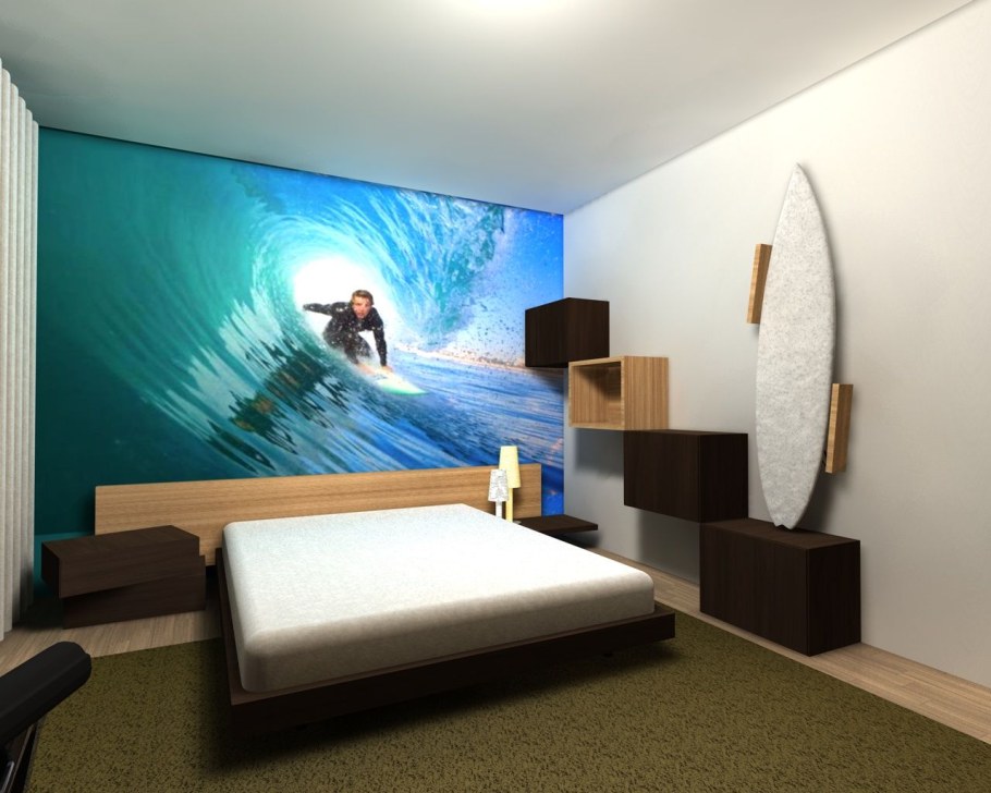 Фотообои в спальне подростка