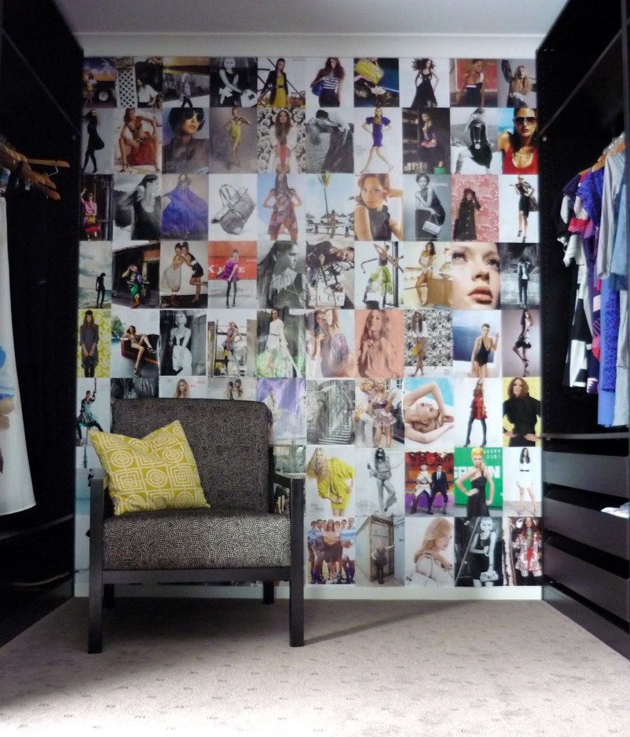 Обклеить стену журналами