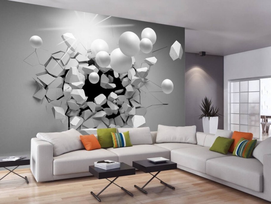 Декор стены в гостиной