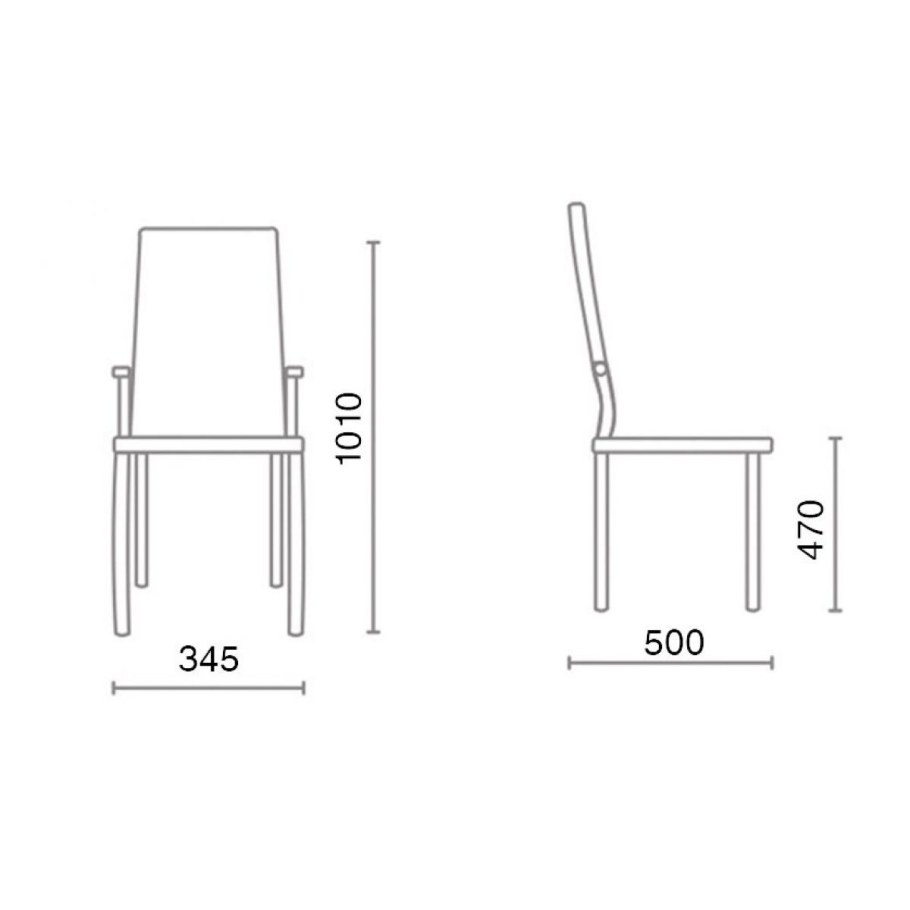 Стул алюминиевый длина 570 ширина 650 высота 880