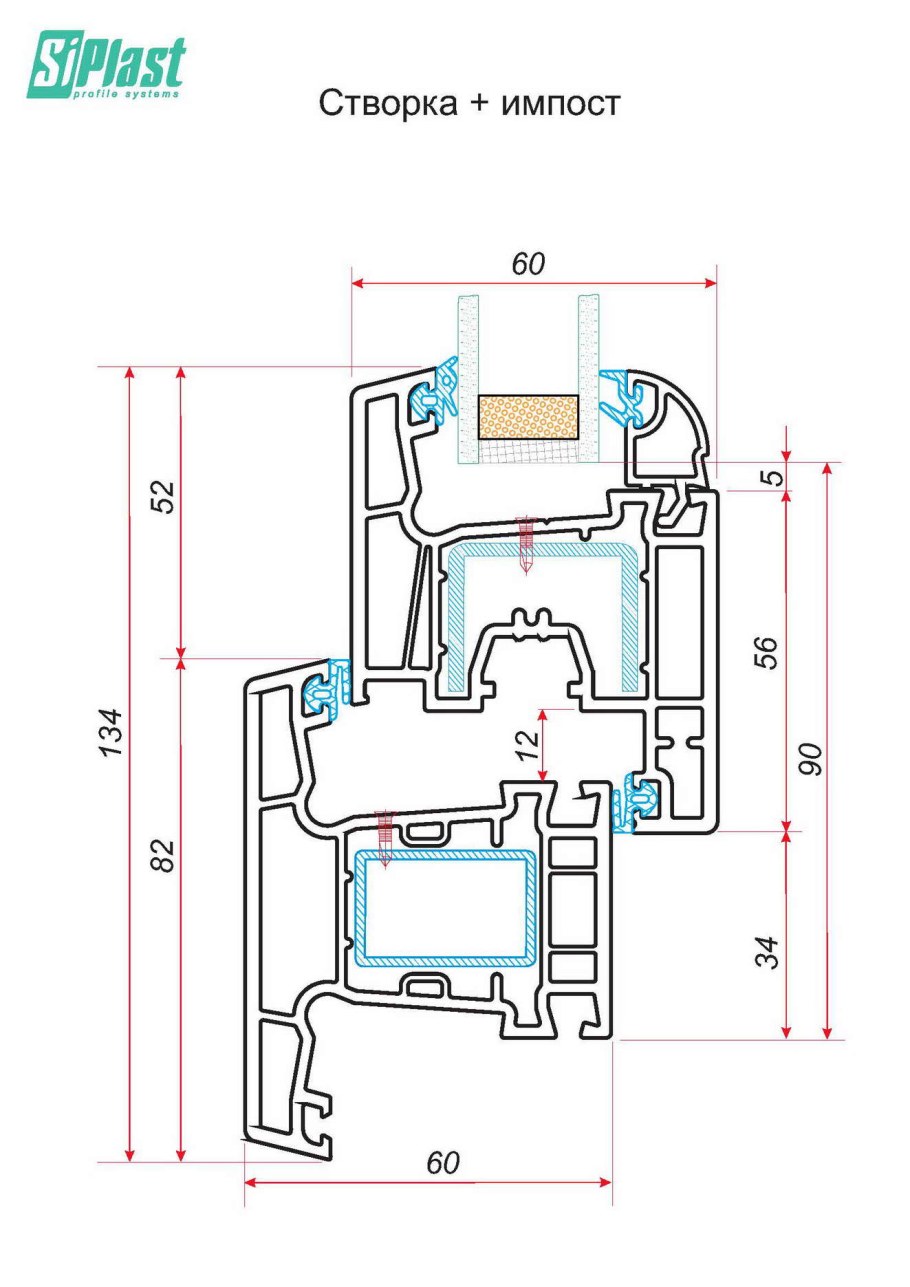 Rehau Грацио 70 импост створка