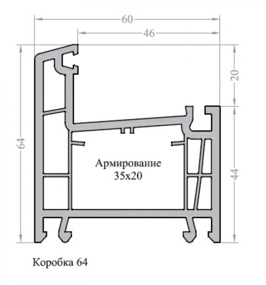 Профиль Brusbox Aero 60 импост со створкой