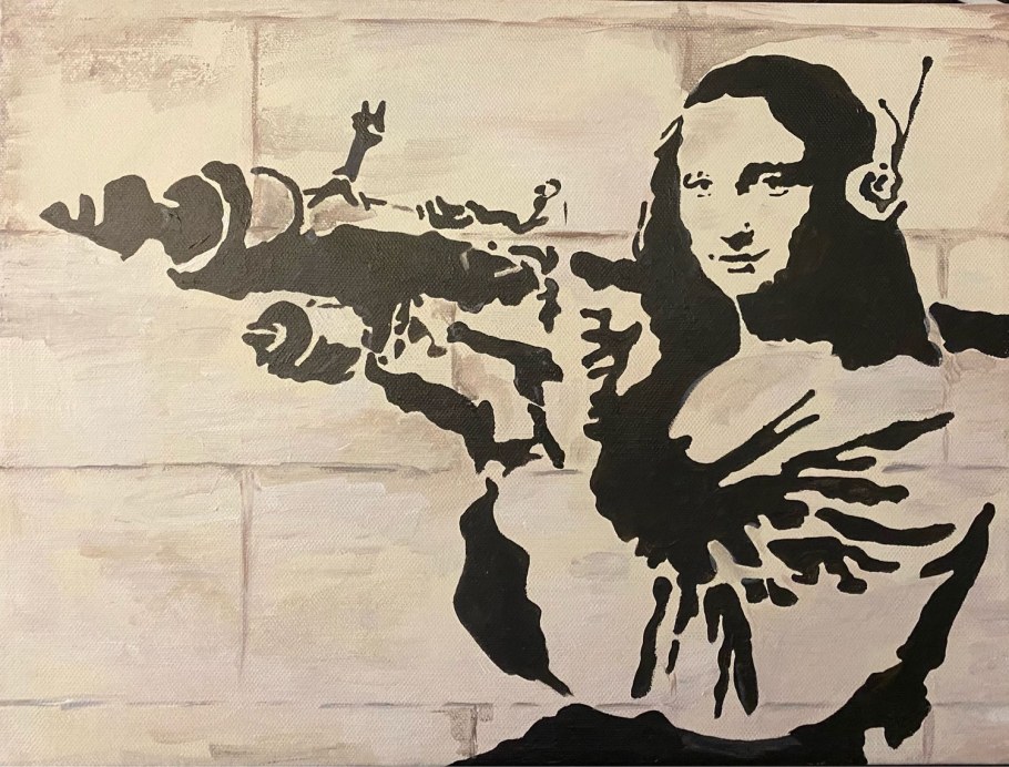 Бэнкси Мона Лиза с базукой