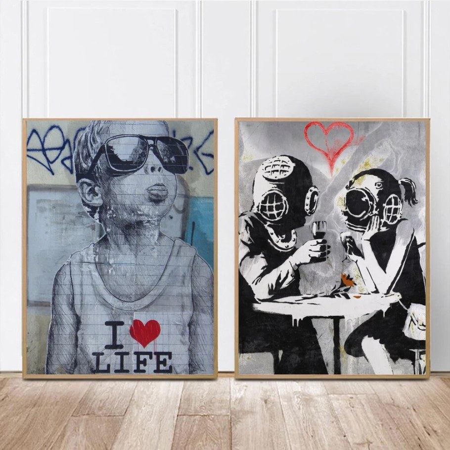 Banksy граффити Постер