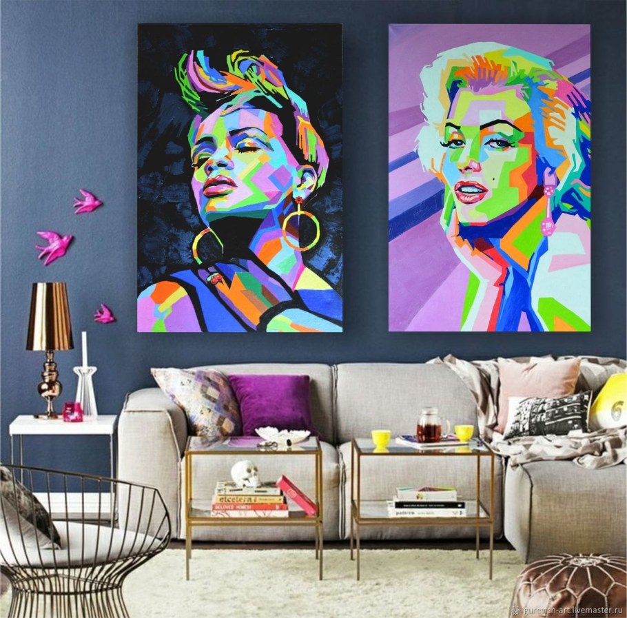Картины поп-арт в интерьере
