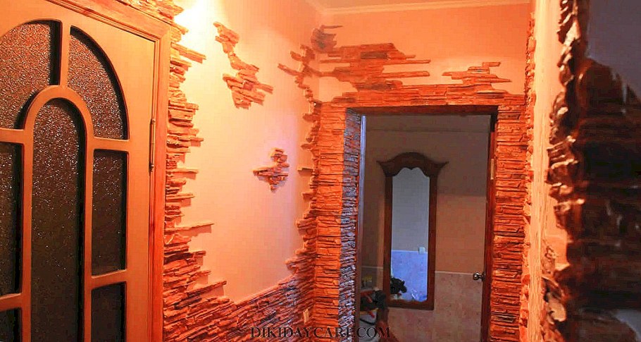 Отделка коридора декоративной плиткой