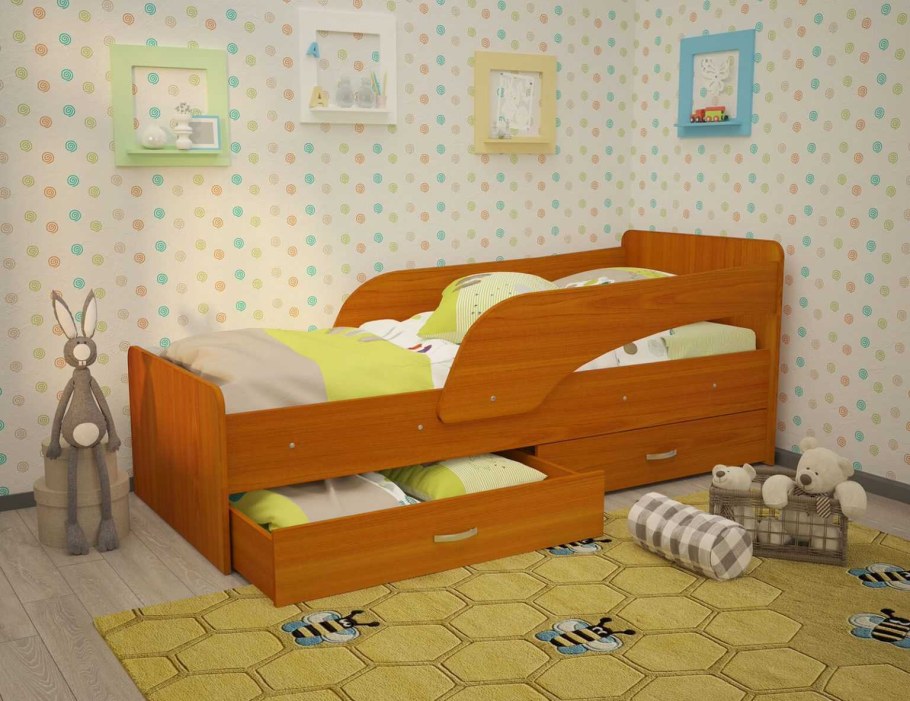 Кровать детская Антошка Кроха с бортиками 800 1900