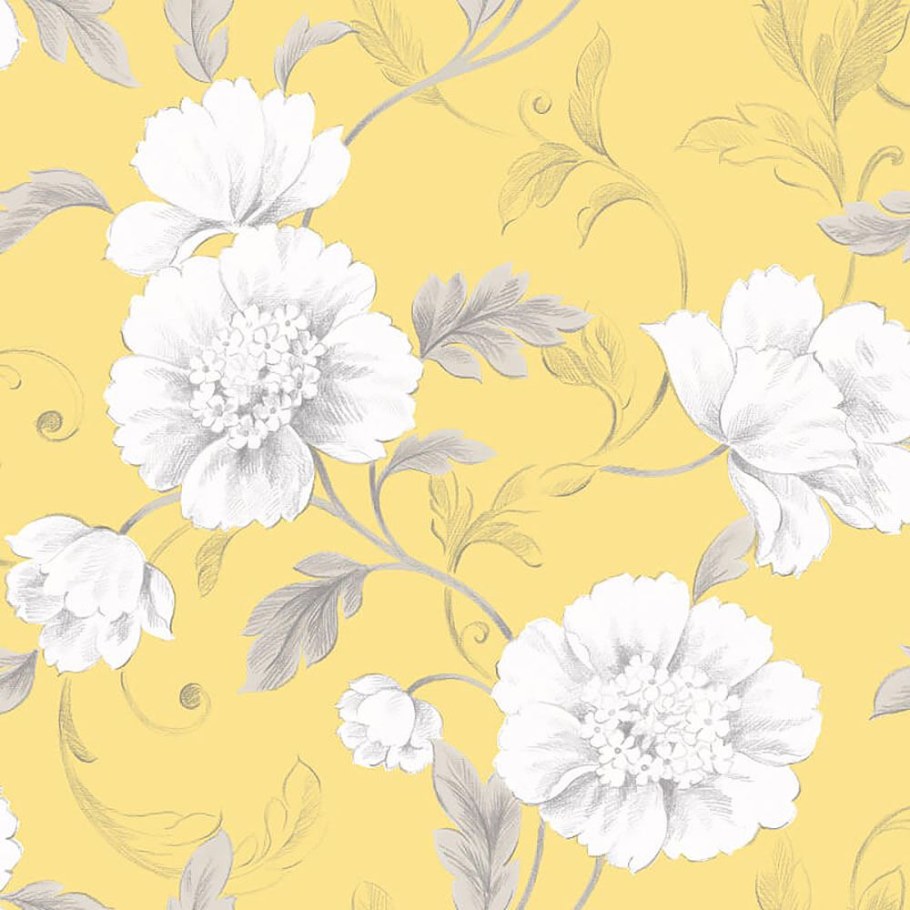 Обои Раш жёлтые с цветами