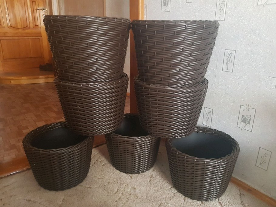 Плетеное кашпо 110 л из экоротанга