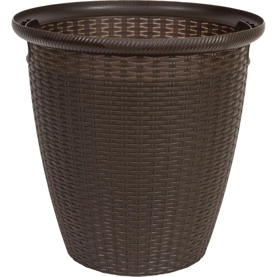 Кашпо INGREEN ротанг ø38 h38 см v30 л пластик коричневый