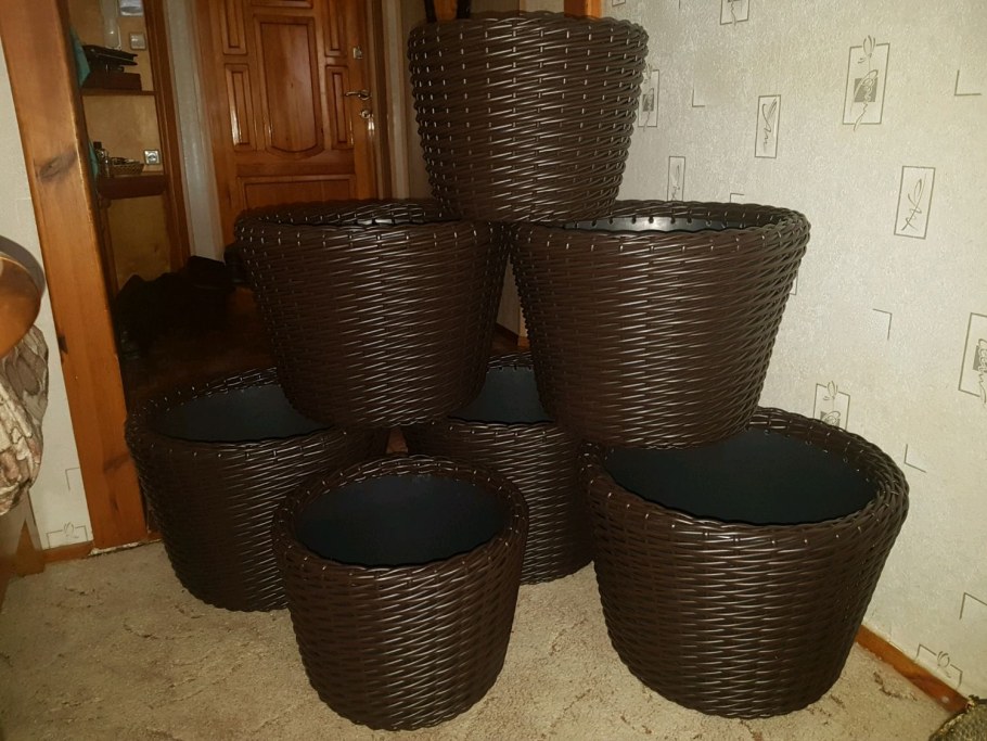 Кашпо 40х40х75 ротанг