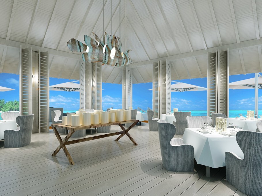 Интерьер ресторана на берегу моря