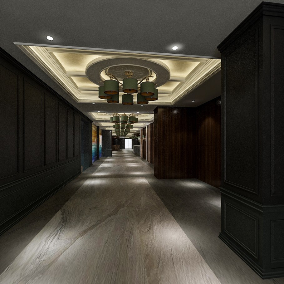 Classic Hotel Lobby Library