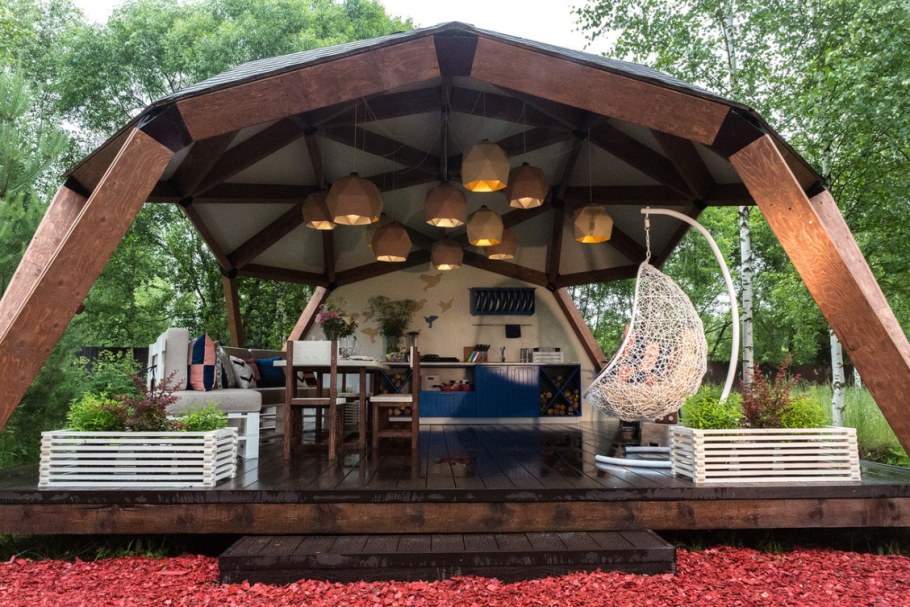 Беседка навес геокупол