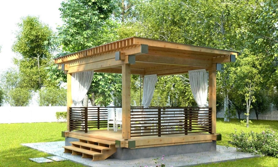 Односкатная беседка 4х5