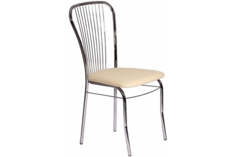Стул Нерон хром к/з кремовый