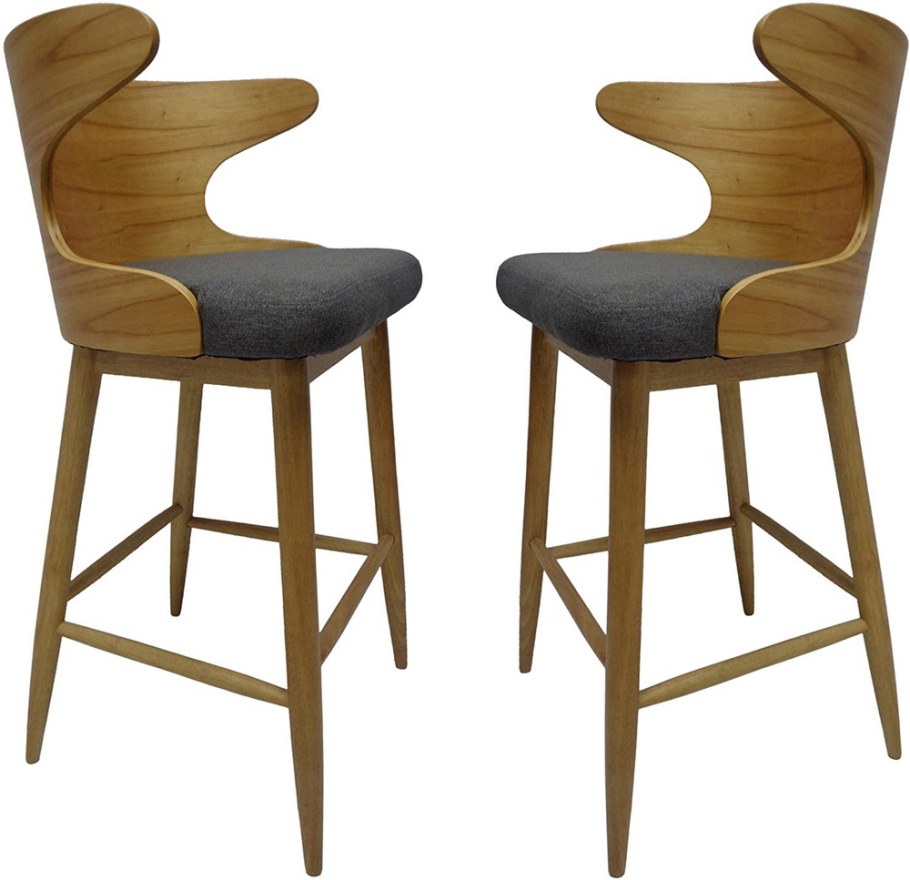 Modrest Brandy Modern Blue Fabric Bar Stool