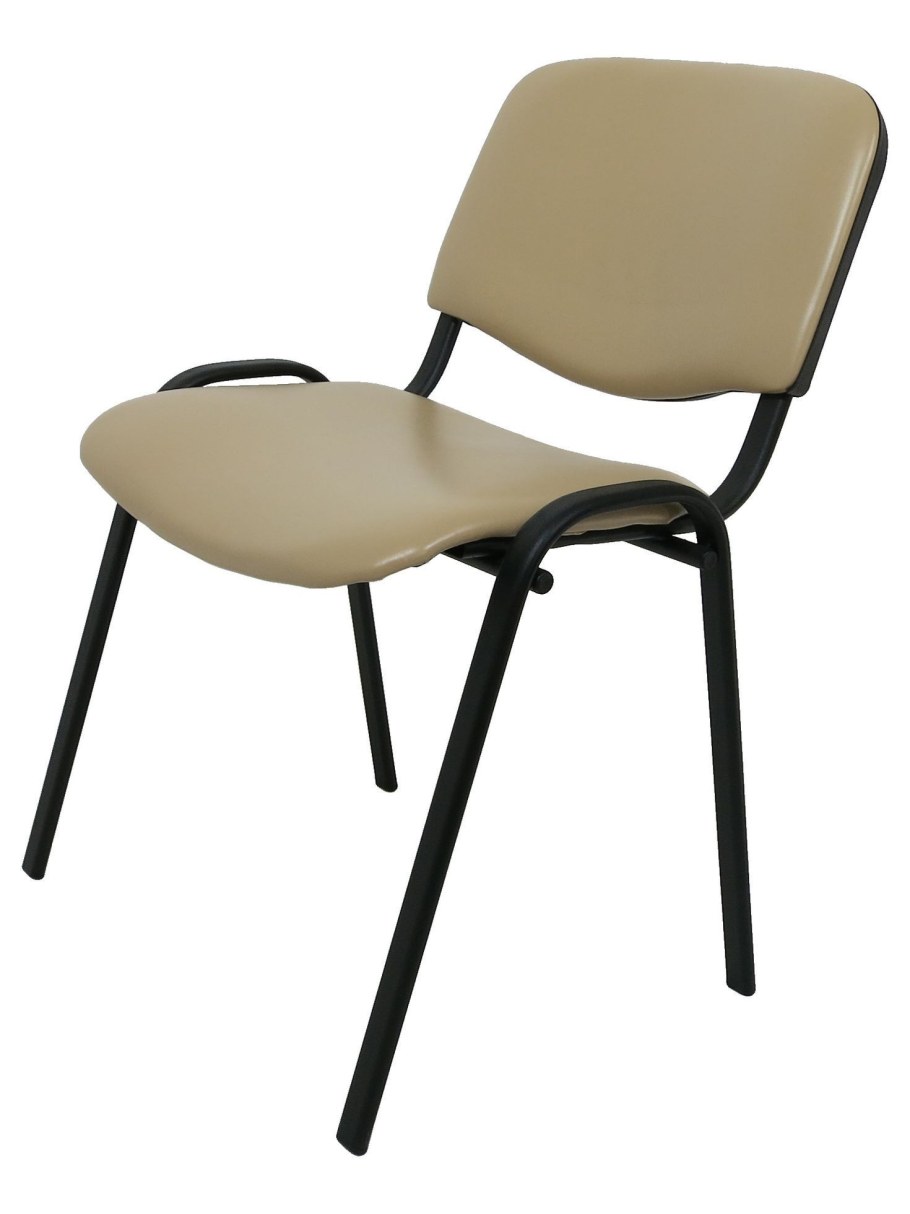 Стул изо хром кожзам бежевый