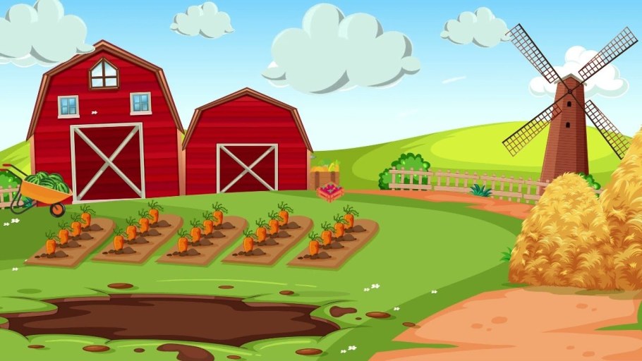 Фон ферма для детей Амбар