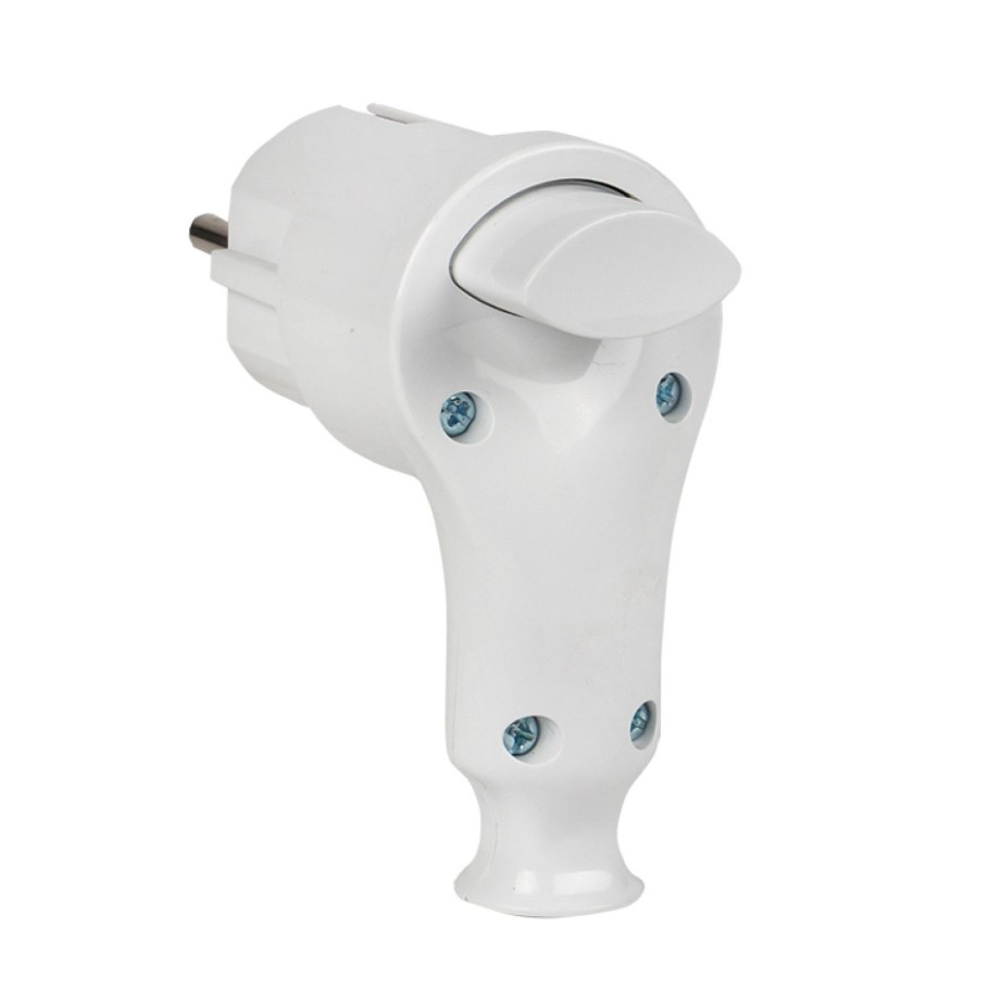 Вилка с кнопкой извлечения с з/к 16а белая EKF