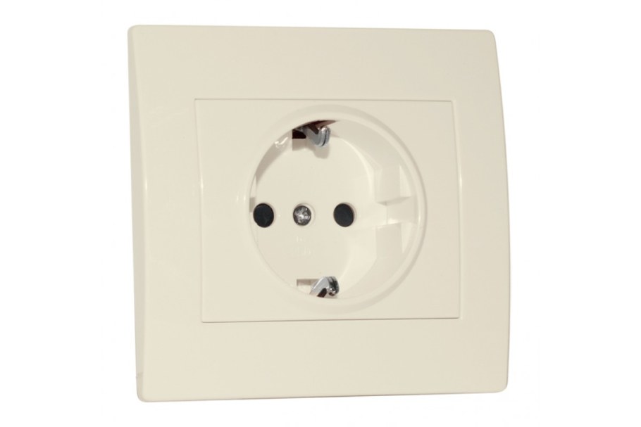 Розетка Schneider Electric Рондо rs16-264-si,16а, с заземлением, бежевый