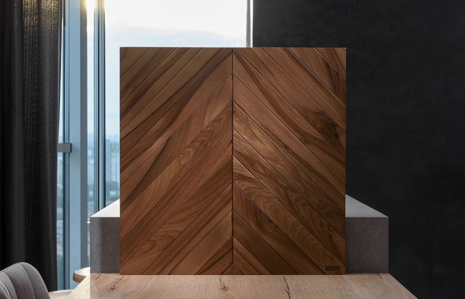 Шпонированные панели Topperfo Micro Ulme Stone Edition Acoustic Wood Panel