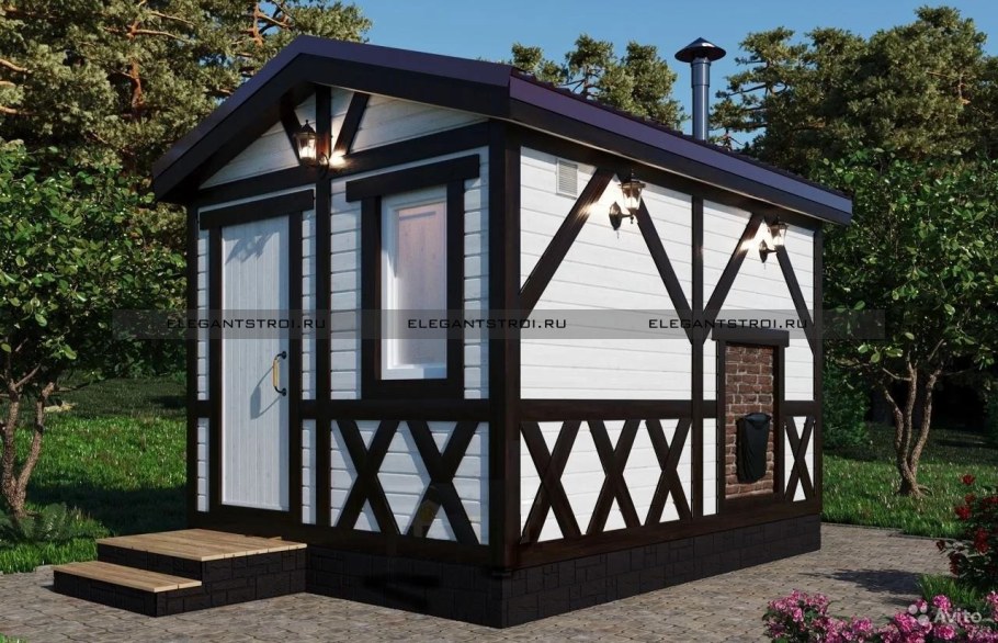 Хозблок фахверк